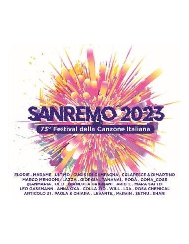 Artisti Vari Sanremo 2023 73 Festival 2 LP Colorati Limitati 5oo Copie  VINILE